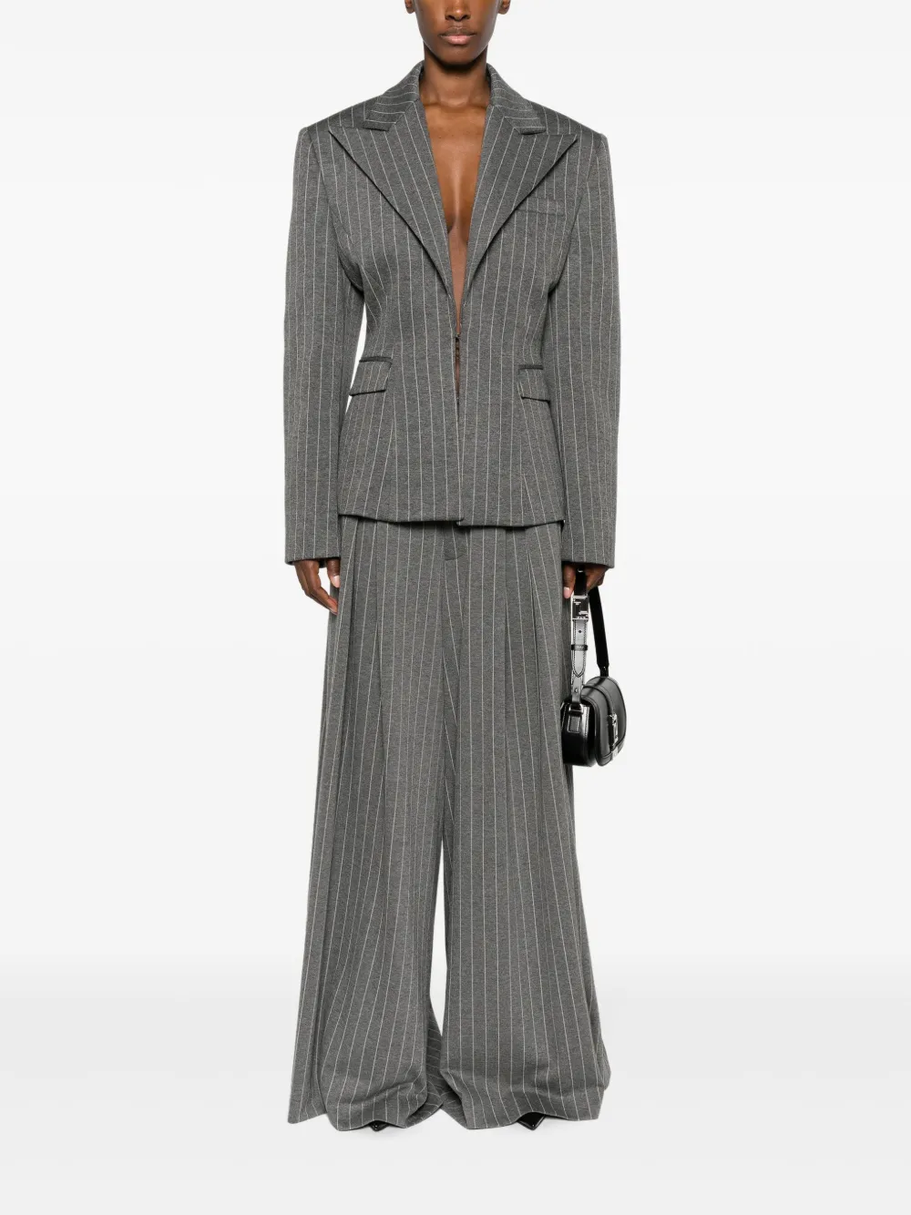 Giuseppe Di Morabito pinstripe wide-leg pleated trousers - Grijs