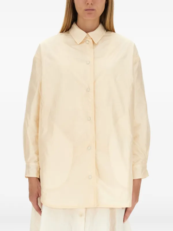 ASPESI Classic-collar Long-sleeve Shirt in Neutrals