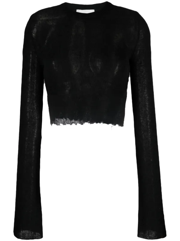 Knit crop discount top long sleeve