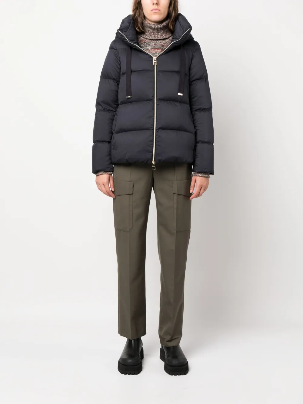 Herno Donsjack met trechterhals - Blauw