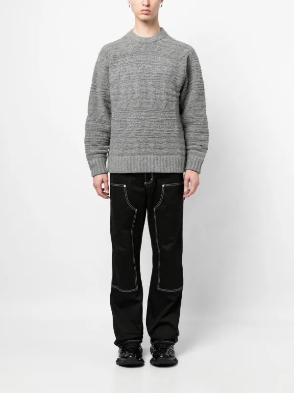 Ader Error logo-patch chunky-knit Jumper | Grey | FARFETCH CA