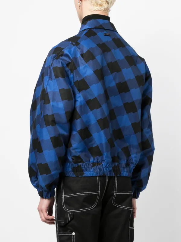 Ader Error チェック ボンバージャケット | ブルー | FARFETCH JP