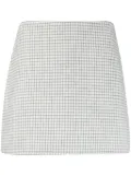Theory checked wool miniskirt - White
