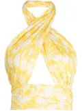Bambah Catania floral-print cropped top - Yellow