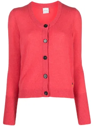 Red on sale cashmere cardigan