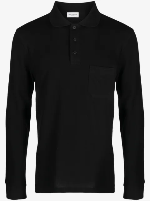 Saint Laurent logo-embroidered polo shirt