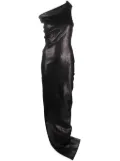 Rick Owens asymmetric-neck sequinned maxi dress - Black