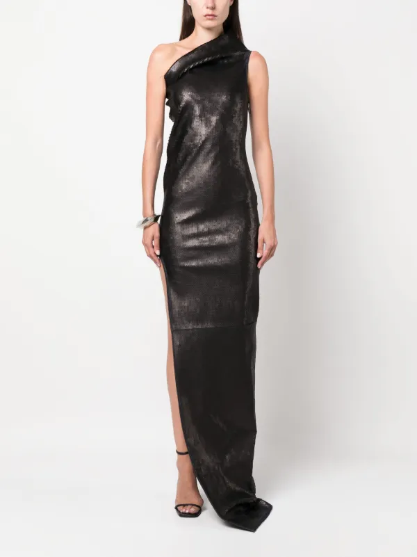 【送料&関税込】Rick Owens Asymmetric Maxi Dress Rick Owens Draped Asymmetric Maxi Dress In Black | ModeSens