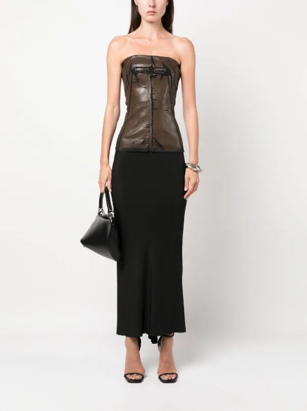 Rick Owens coated-finish Cracked Bustier Top - Farfetch