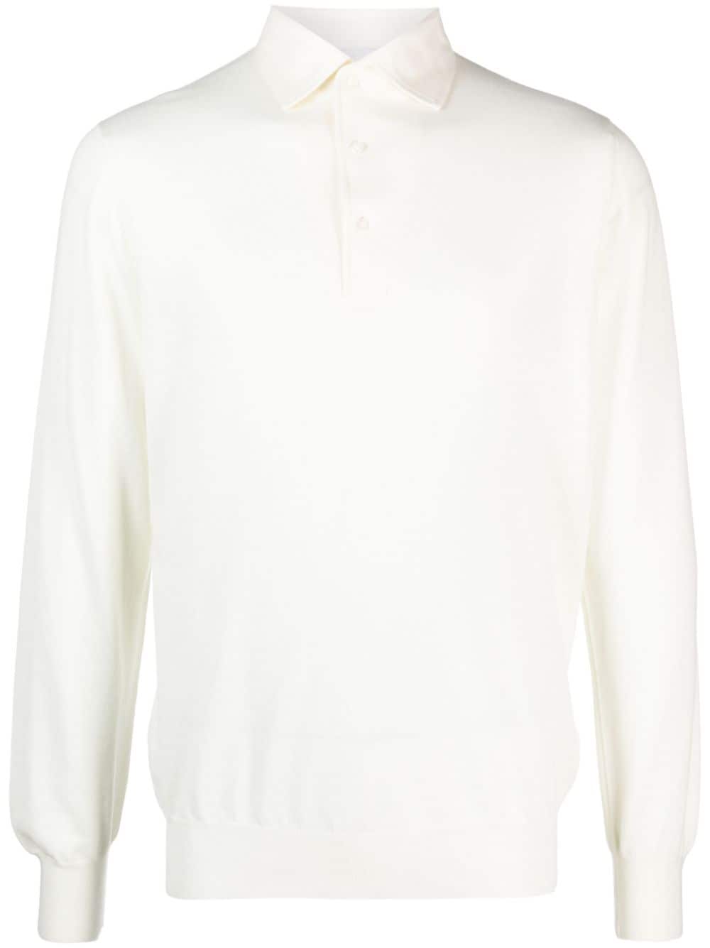 Lardini Fine-knit Wool Polo Shirt In White