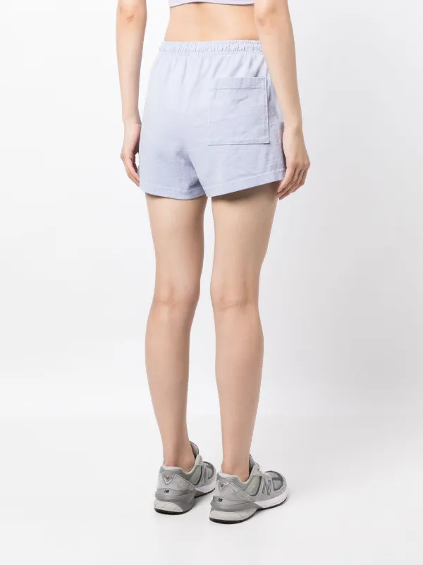 sporty & rich ブルーショートパンツ XS Sporty & Rich ロゴ ショートパンツ | ブルー | FARFETCH JP