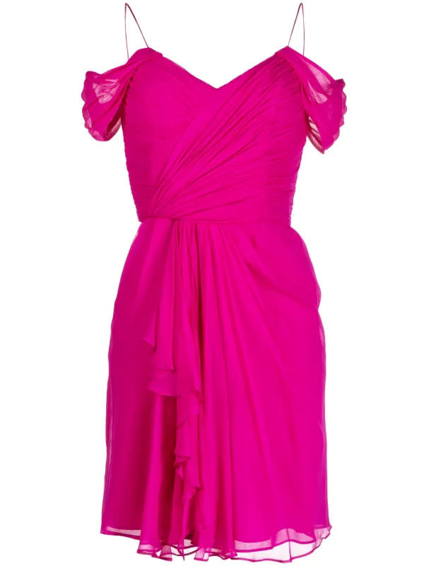 Costarellos Sandrelli Silk Georgette Minidress in Pink
