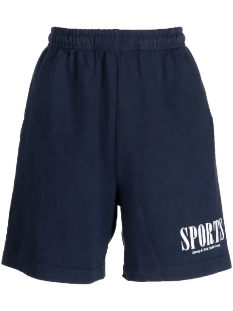 Sporty & Rich logo-print cotton shorts