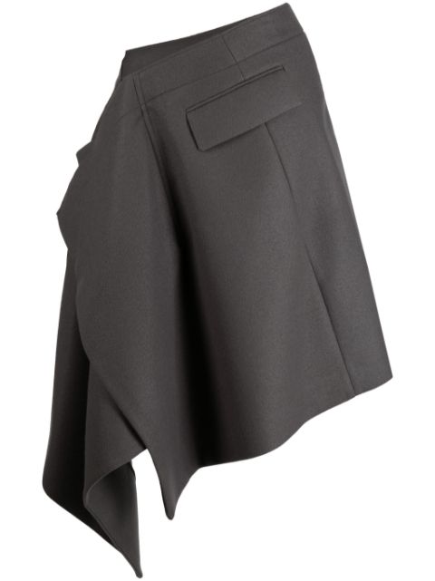 sacai asymmetric tailored midi skirt