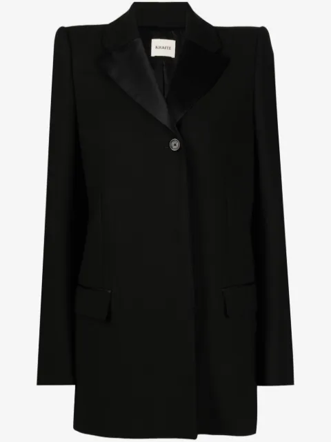 KHAITE single-breasted cotton-blend blazer