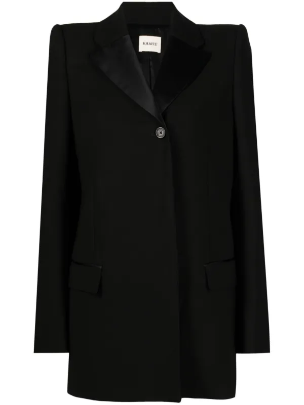 Khaite Single-breasted Cotton-blend Blazer in Black