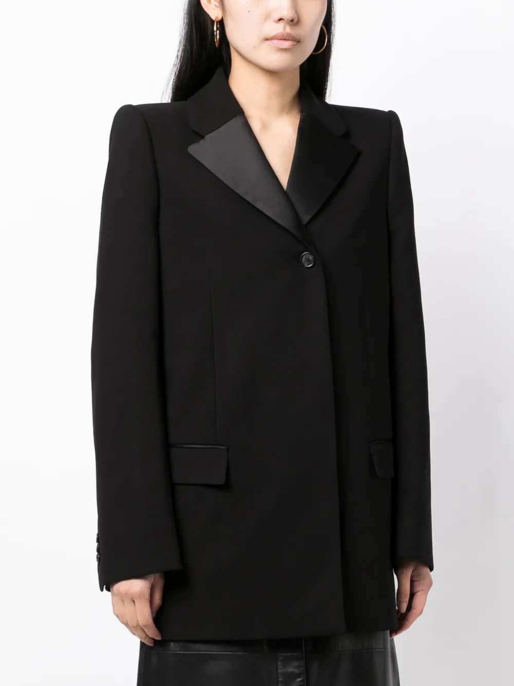 KHAITE SINGLE-BREASTED COTTON-BLEND BLAZER