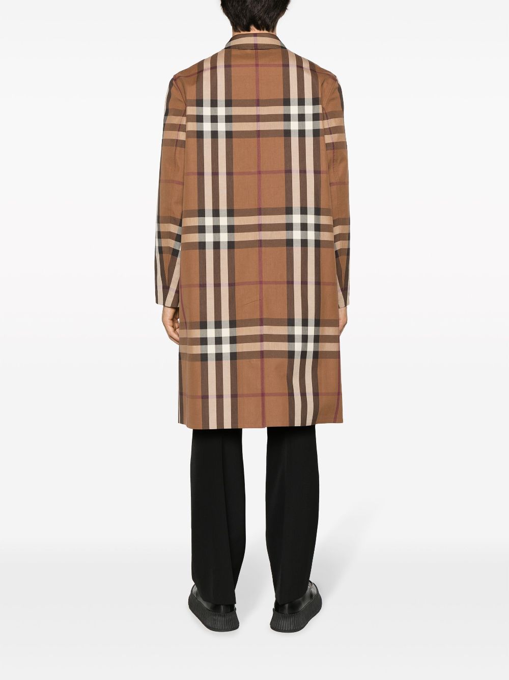 Cheap Burberry Vintage Check-pattern cotton coat Men