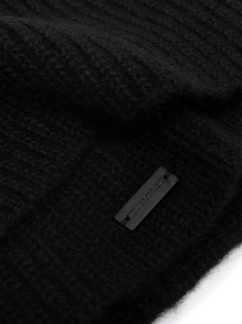 Shop Saint Laurent Ribbed-knit Ribbed Scarf In Schwarz