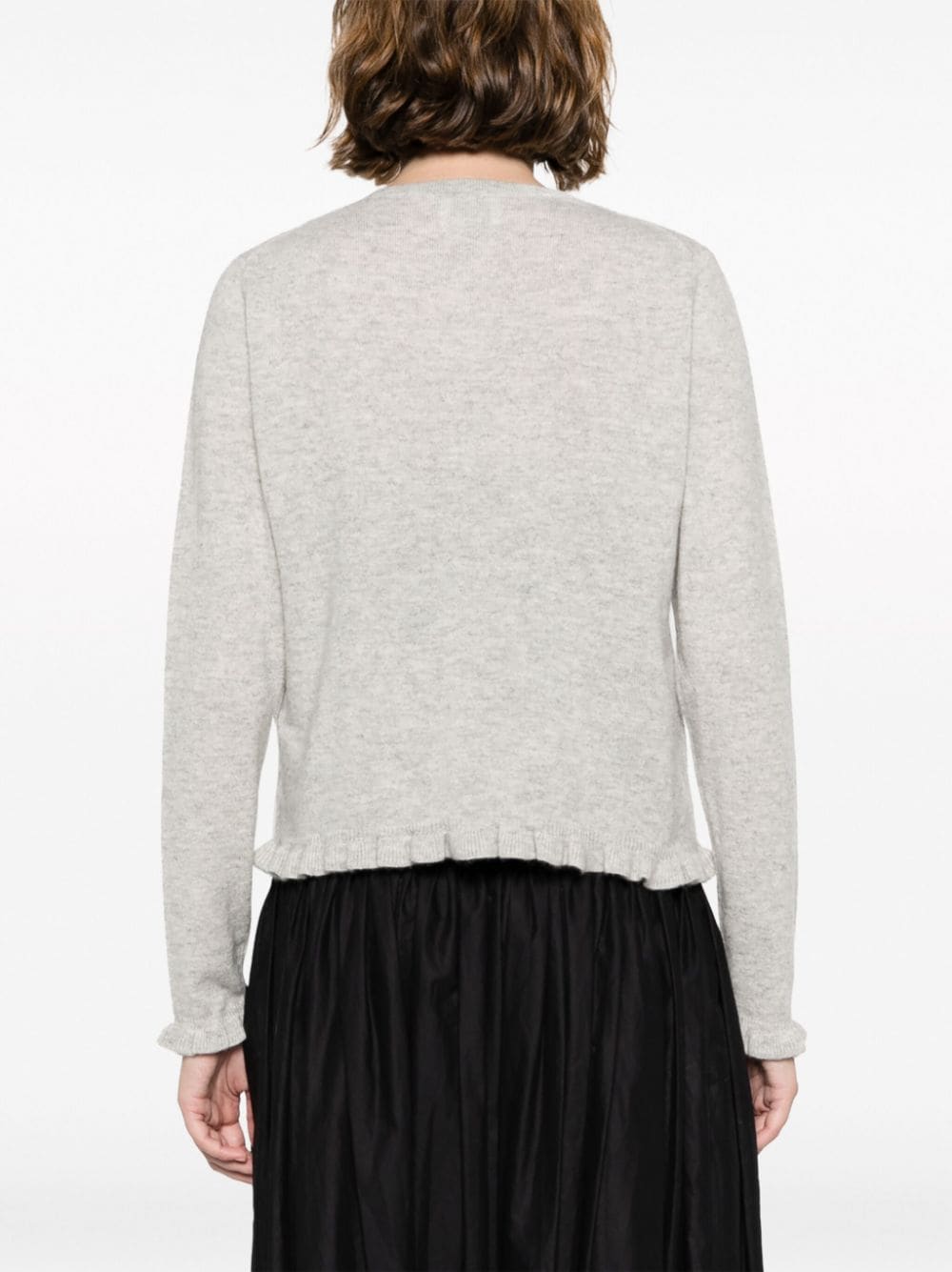 Shop Allude Virgin Wool-cashmere Blend Cardigan In Grey