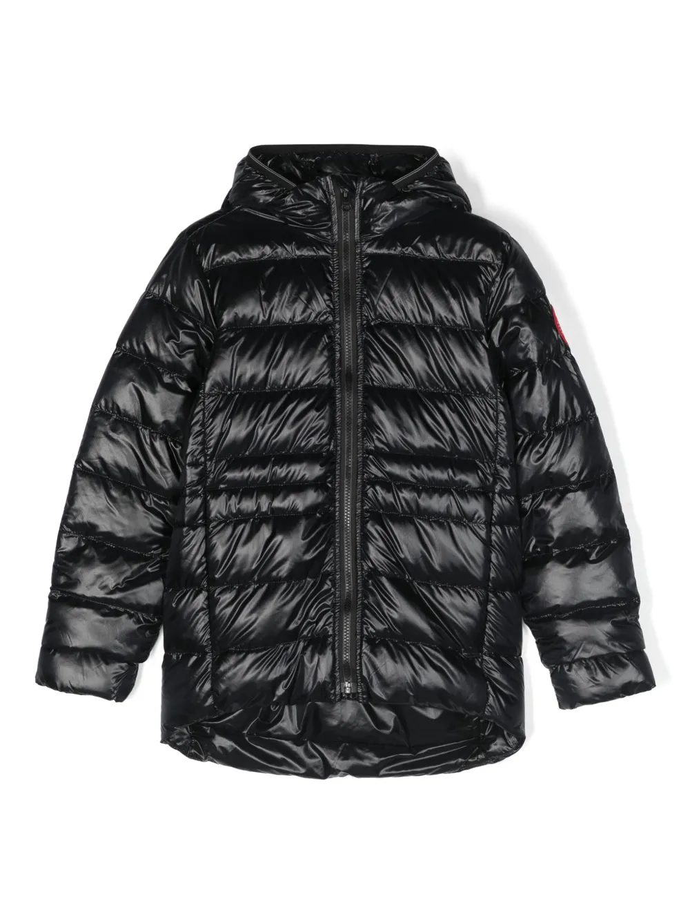 Canada Goose Black Crofton Hooded Quilted Jacket In 黑色