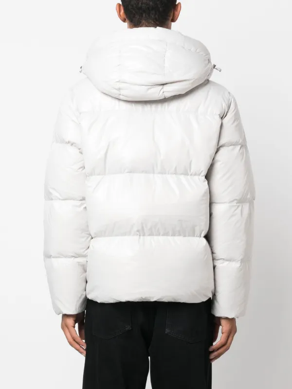 Duvetica logo-patch zip-up Padded Jacket | Grey | FARFETCH