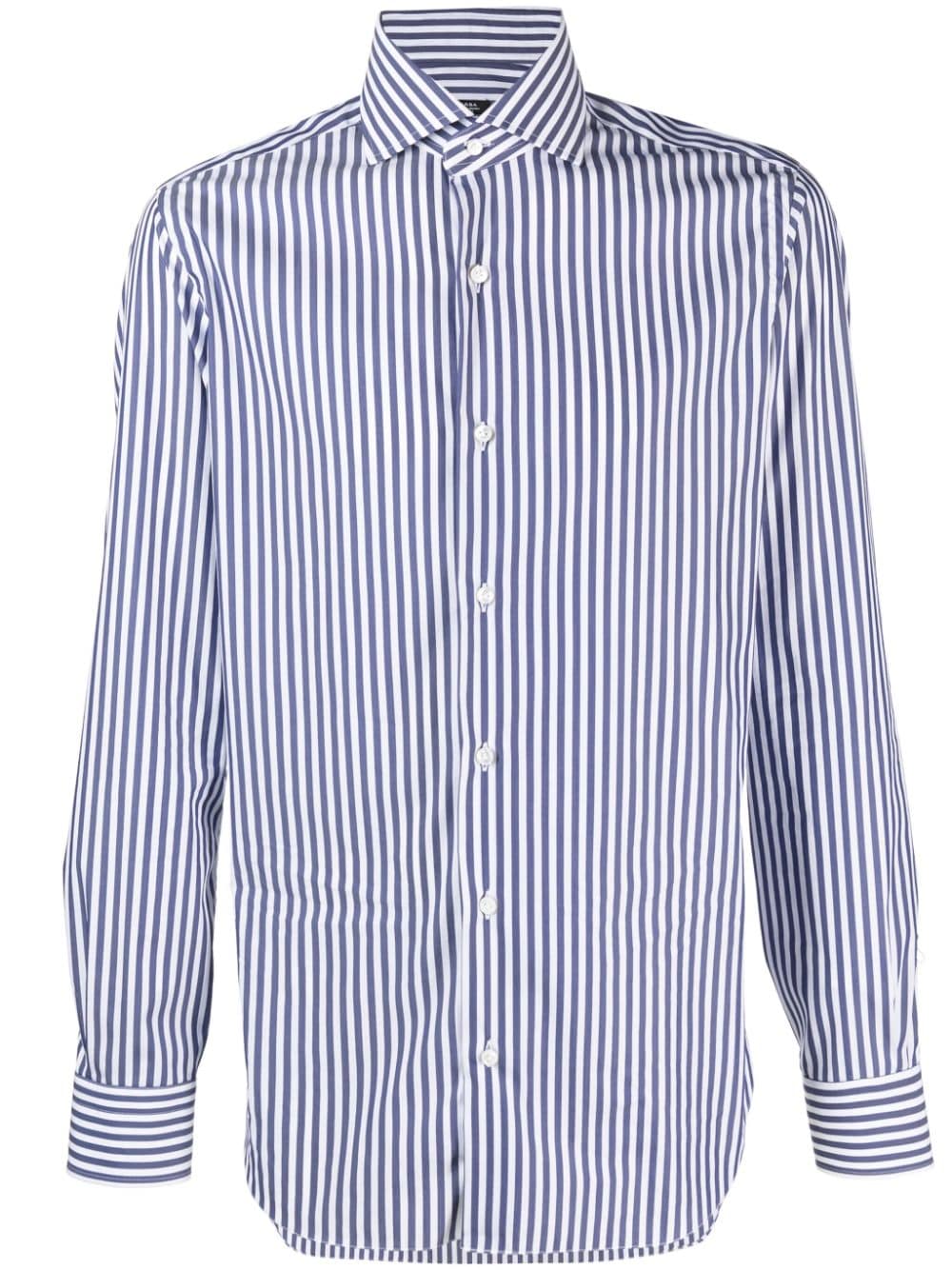 Barba Stripe-print Cotton-blend Shirt In Blue