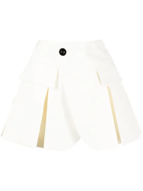 sacai pleated A-line short shorts