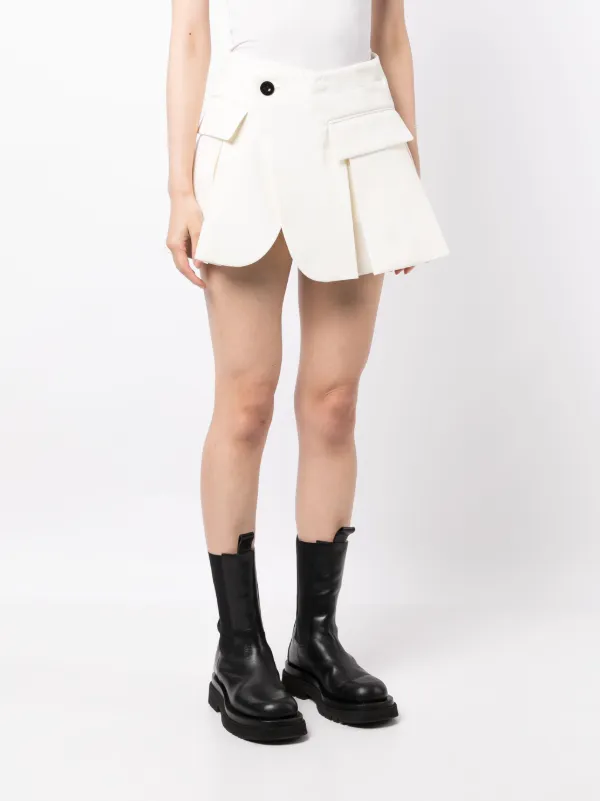 sacai ショートパンツ ホワイト Sacai Aライン ショートパンツ | ホワイト | FARFETCH JP