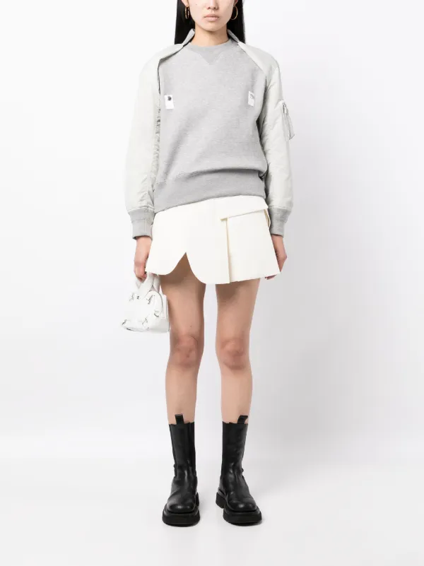 sacai ショートパンツ ホワイト Sacai Aライン ショートパンツ | ホワイト | FARFETCH JP