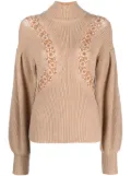 Ulla Johnson crochet-detail merino jumper - Brown