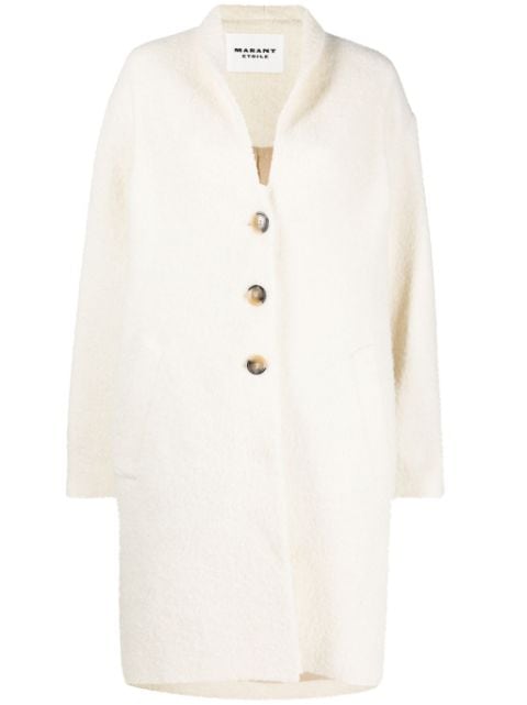 MARANT ÉTOILE fine-knit single breasted coat