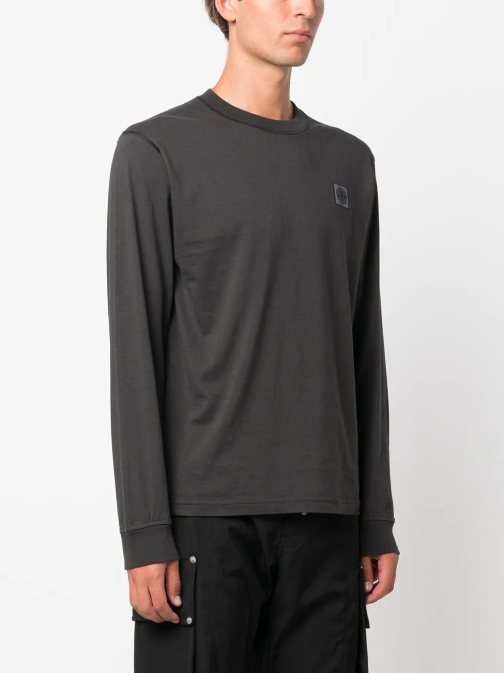 Stone Island T-shirt met Compass-logopatch Grijs