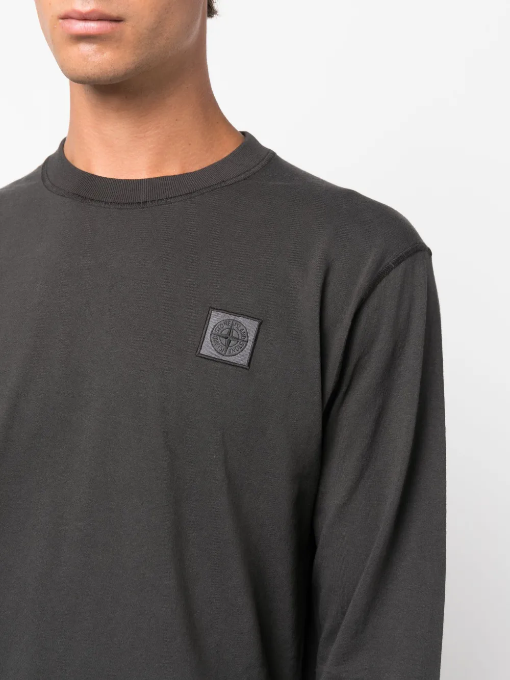 Stone Island T-shirt met Compass-logopatch Grijs