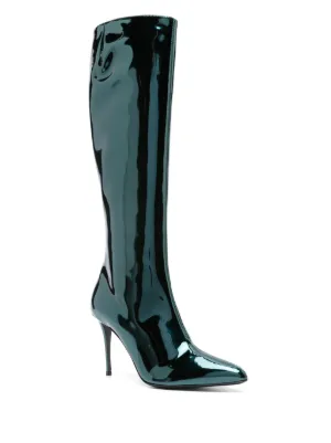 giuseppe zanotti ニーハイブーツ Giuseppe Zanotti Over-the-Knee Boots Stretch Mesh Leather