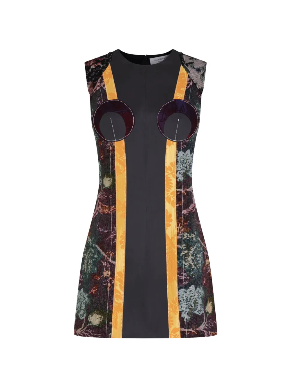 Marine Serre tapestry-panel Moon mini dress - Nero