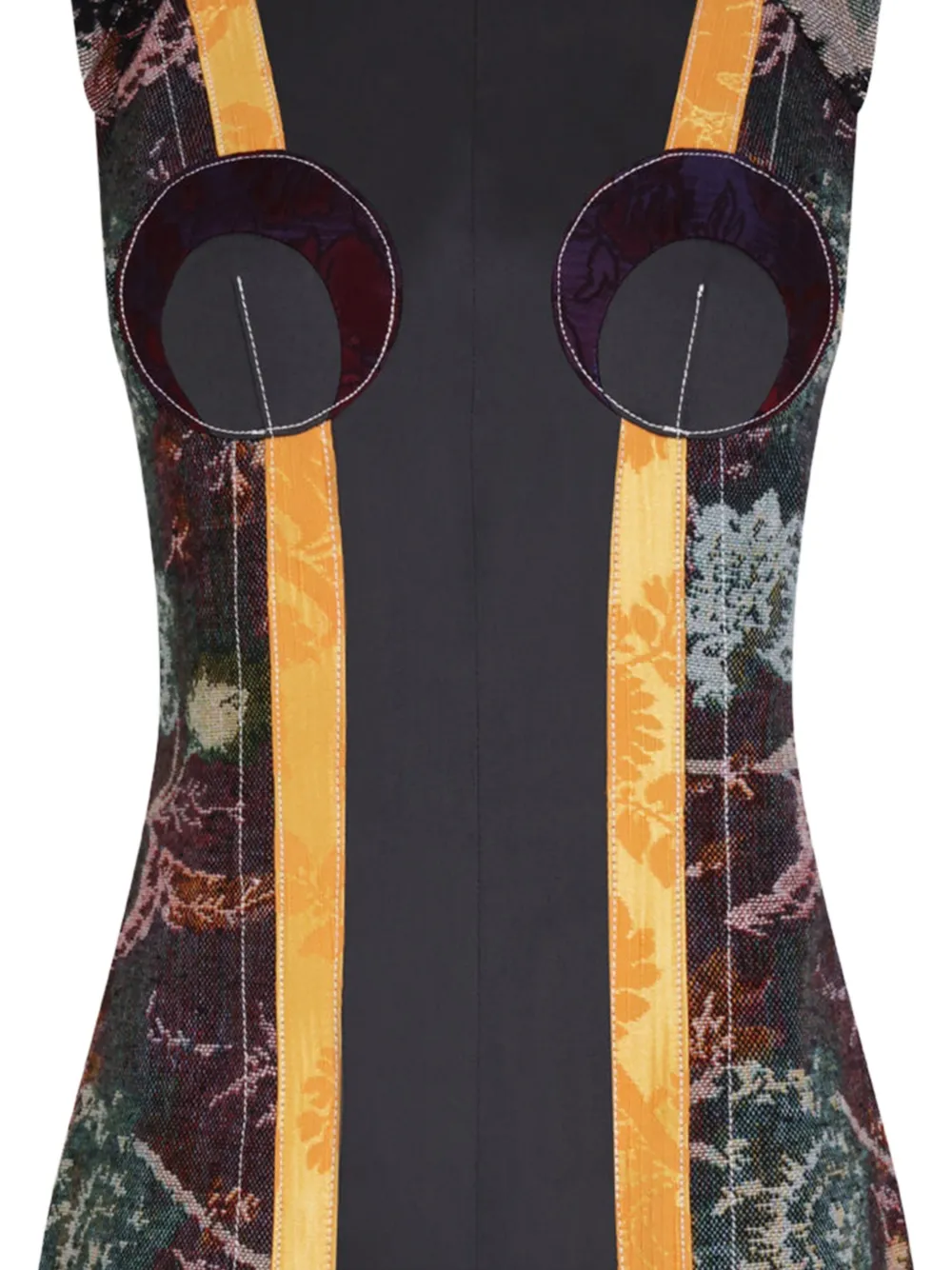 Marine Serre Moon mini-jurk met vlakken Zwart