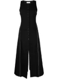 Marine Serre button-front wool midi dress - Black