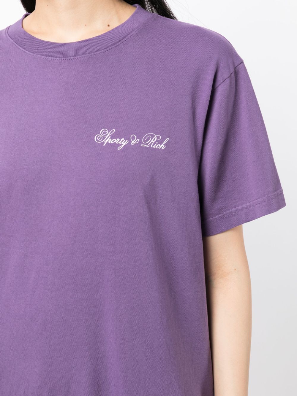 Sporty & Rich T-shirt met logoprint Paars
