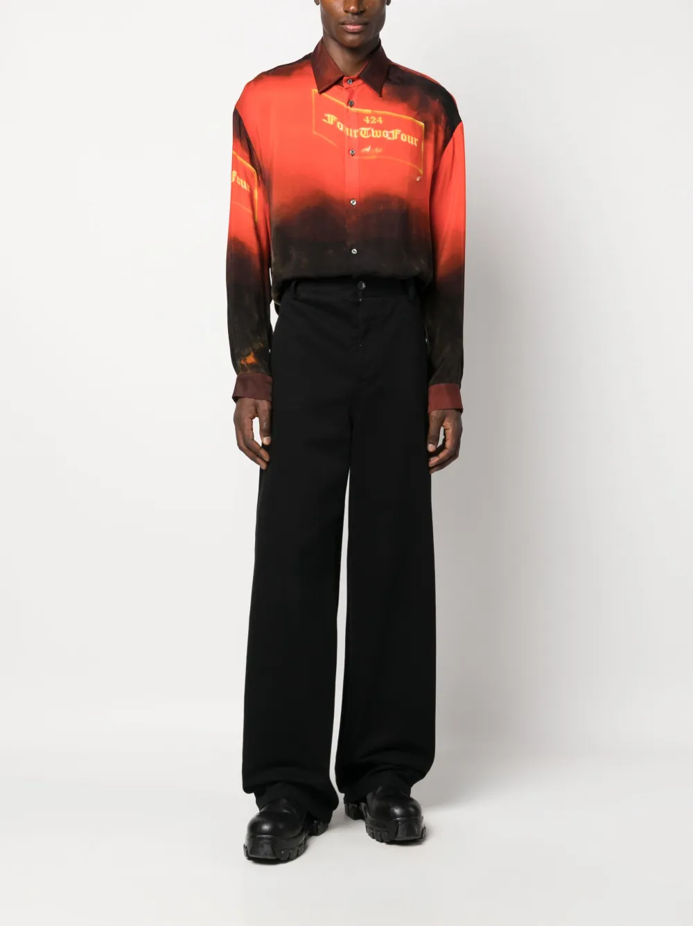 424 graphic-print button-up shirt | Image 2