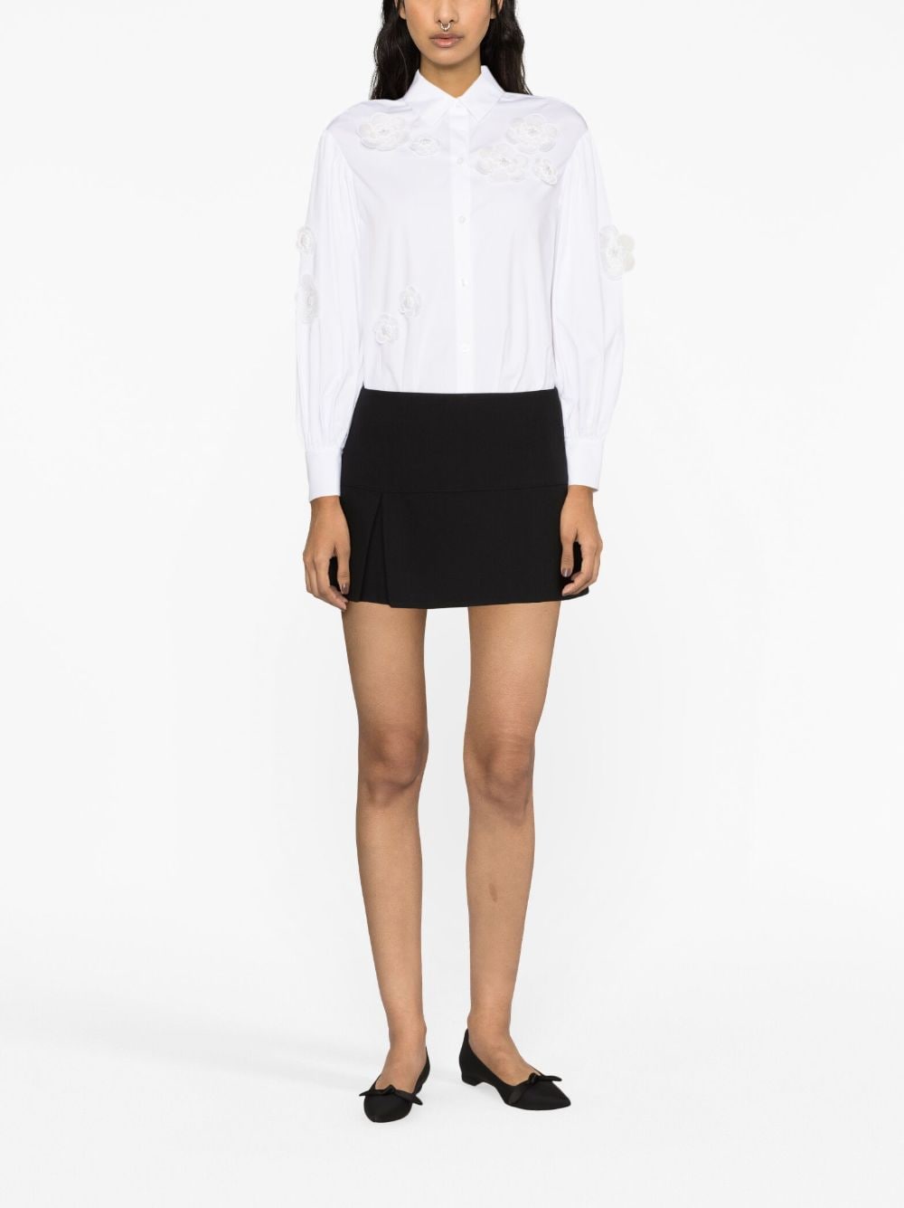 Kate Spade Andie Floral-appliqué Shirt In White | ModeSens