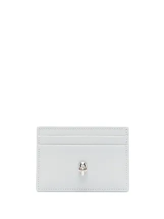 Alexander McQueen Skull Leather Card Holder Grey FARFETCH