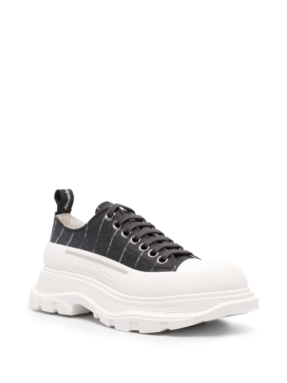 Alexander McQueen Tread Slick gestreepte sneakers - Grijs