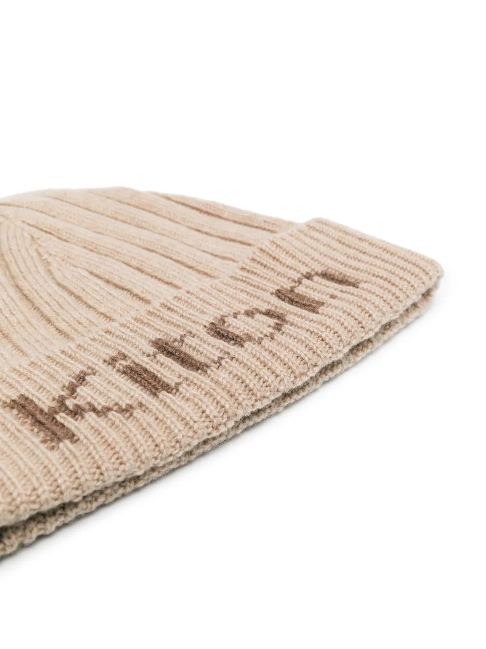 Kiton logo intarsia-knit cashmere beanie - Beige