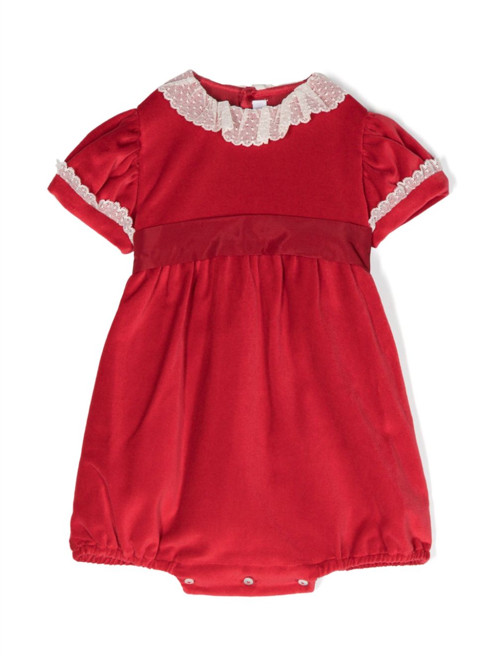 Mariella Ferrari lace-trim velvet cotton shorties - Red