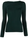 Allude cut-out slash-neck top - Green
