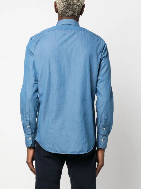 Tシャツ・カットソー FINAMORE 1925 NAPOLI DENIM SHIRT Finamore 1925 Napoli long-sleeve Denim Shirt | Blue