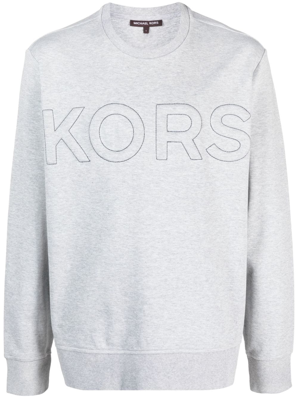 Michael Kors Logo-embossed Mélange Sweatshirt In Grey