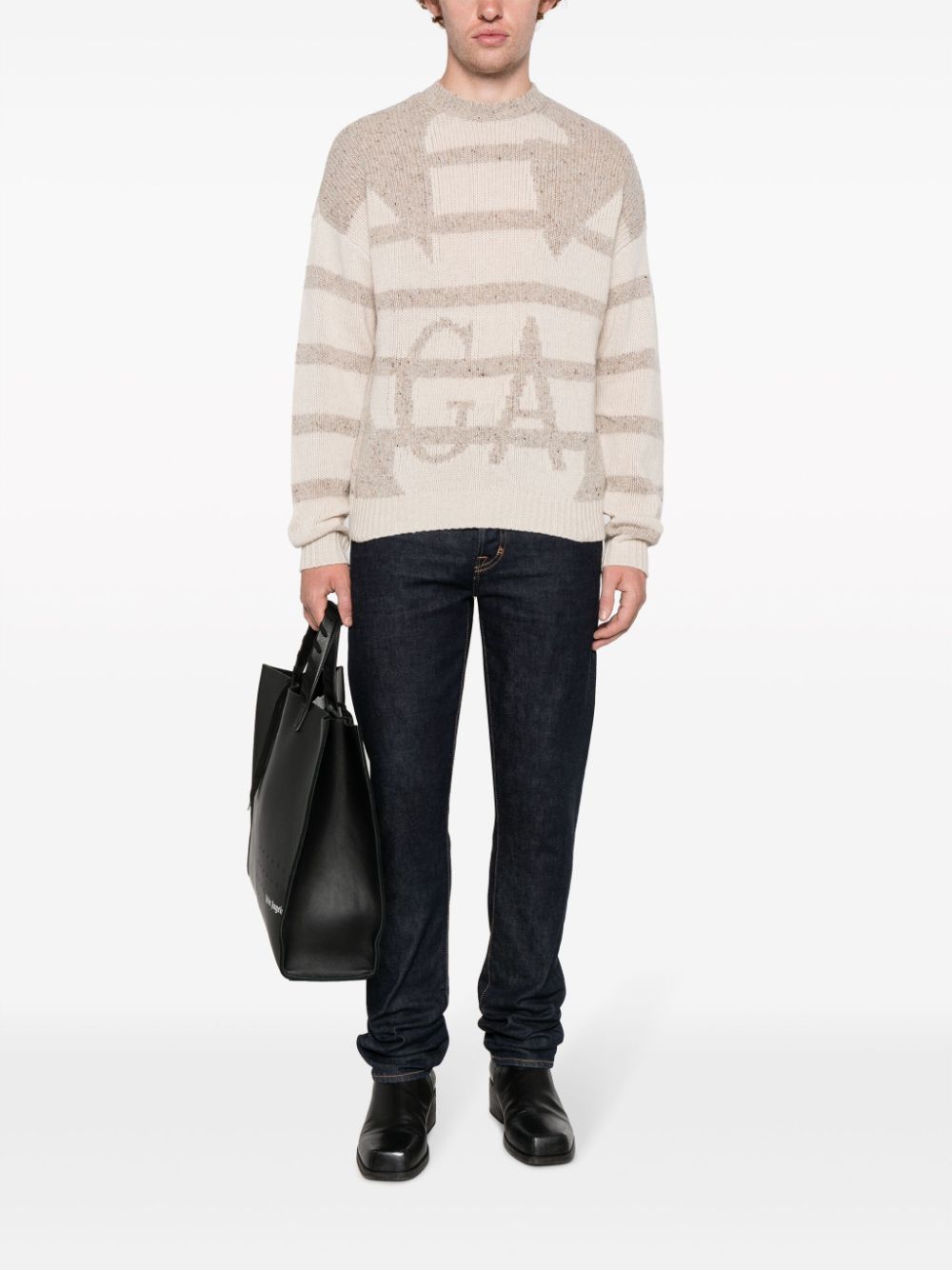 Emporio Armani intarsia-knit logo jumper Men