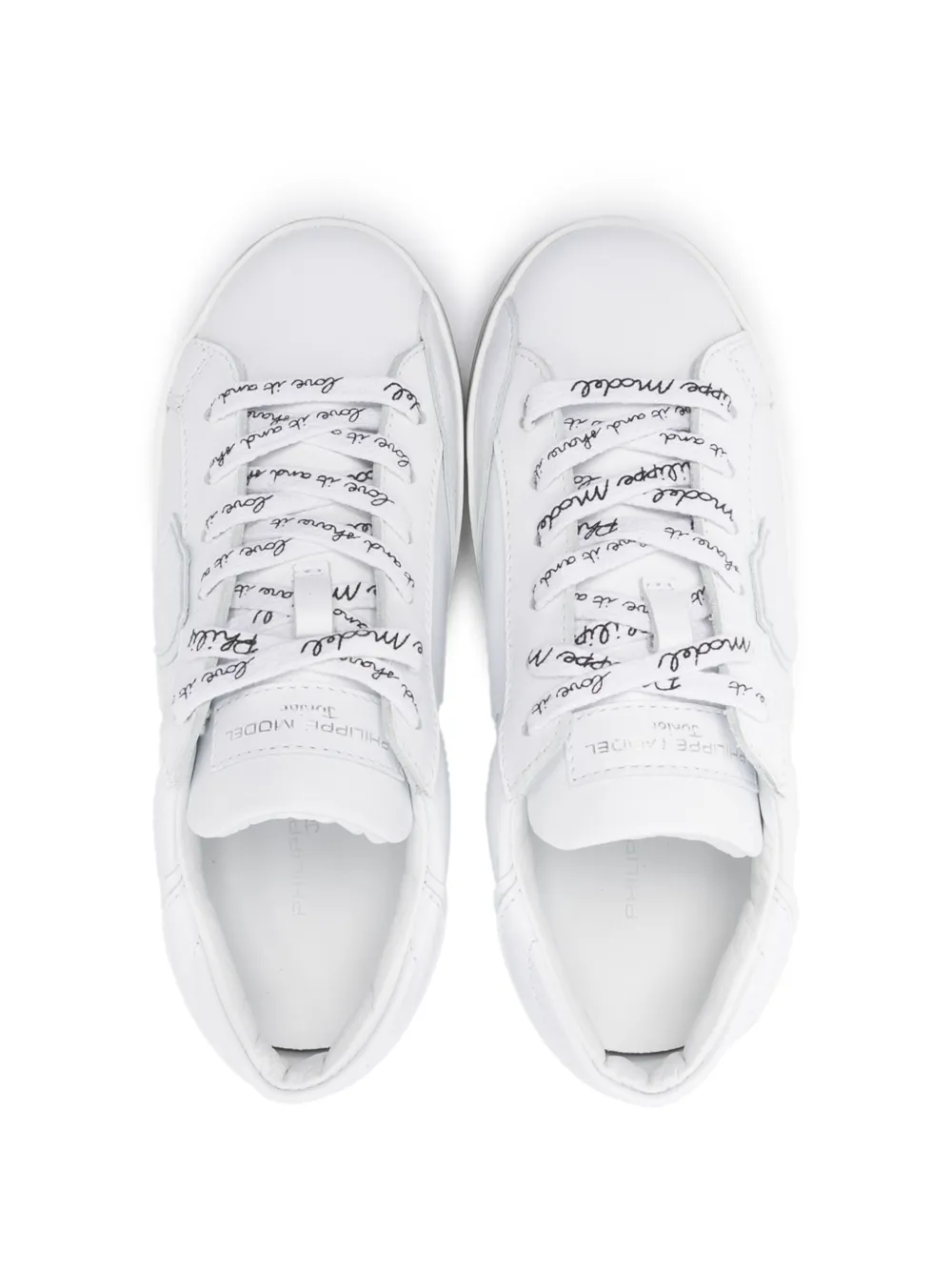Philippe Model Low-top Leather Sneakers In White
